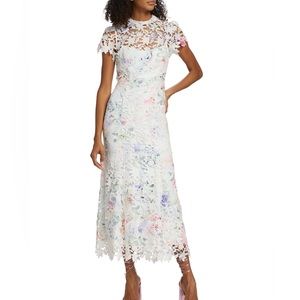 ML Monique Lhuillier Jasmine Lace Midi-Dress